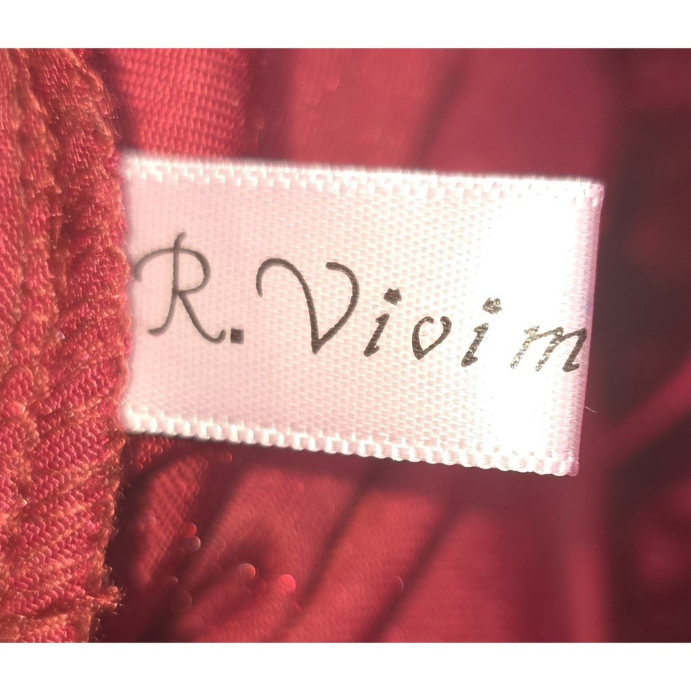 R VIVIMOS Large 12/14 Crushed Velvet Maxi Dress Scoop Neck Empire Waist -2540 - Picture 4 of 7